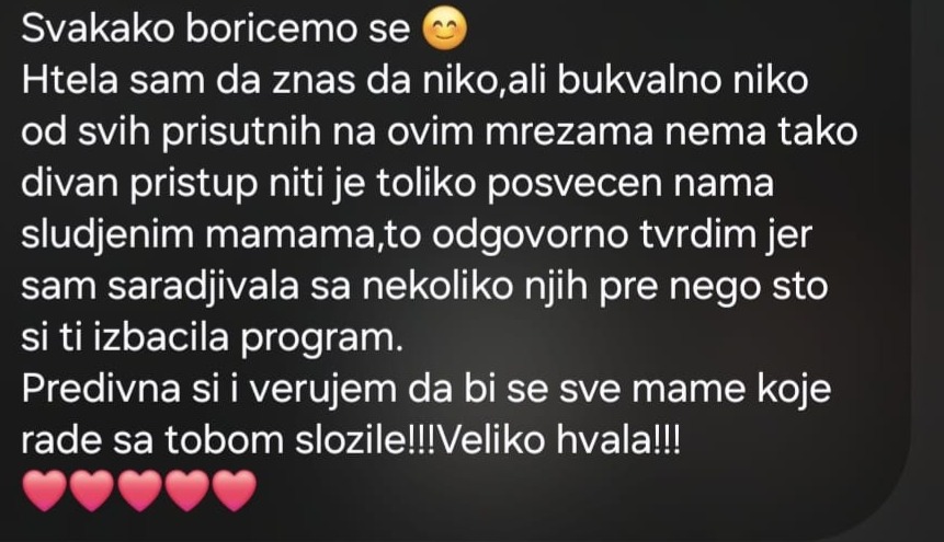 Poruka o predivnom pristupu i podršci mamama