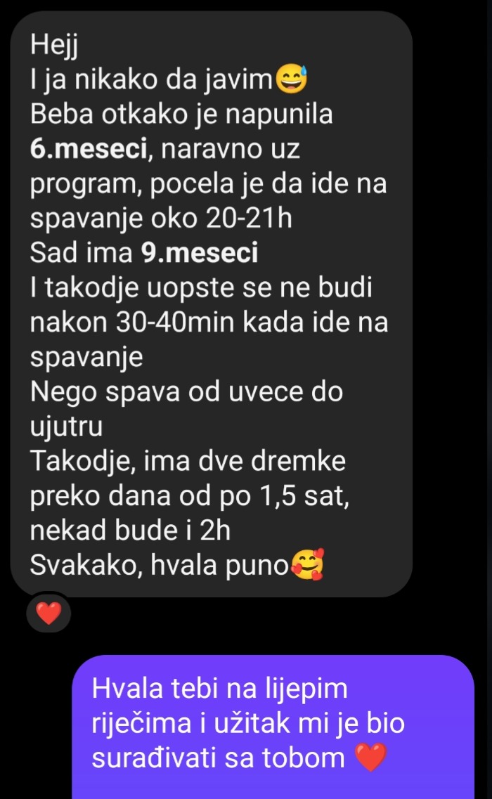 Poruka od mame čija beba sada spava noću
